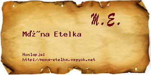 Móna Etelka névjegykártya